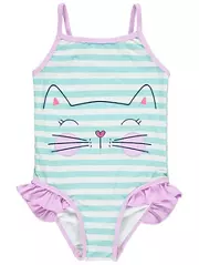Embroidered Cat Swimsuit